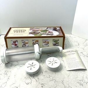 Williams Sonoma Extra Large Ergonomic Cookie Press 16 Cookie Disks All Occasions